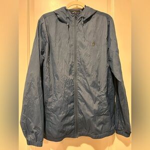 Volcom Men's Slate Blue Hooded Windbreaker - nwot